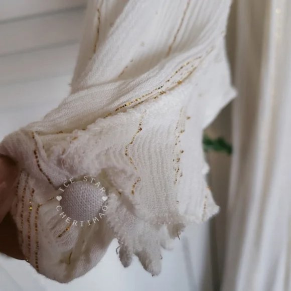 ❤️ SALE ❤️ Free People NWT RARE "The Huxley" Maxi Dress, White Gold Metallic - Picture 8 of 15